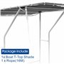 Housse en toile imperméable 600D pour console centrale de bateau (167,6 x 140,7 cm, noir)