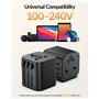 SooPii Adaptateur de Voyage Universel 2-Pack Prise Secteur Internationale (Type A/C/G/I). Petit Adaptateur de Prise Internationa