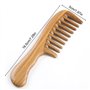 EQLEF Peigne en Bois Peigne Grosse Dent Large, Santal Vert à Peigne Bois Cheveux Bouclés Fait à la Main Peignes à Cheveux Antist
