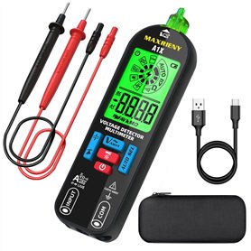 MAXRIENY Multimètre numérique rechargeable NCV avec alarmes sonores et visuelles