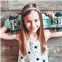 4pcs Bandeaux Ajustable Large Cheveux Fille Headband Serre Tête Élastique Extensibles Coloré Arc-en-ciel Dessin Animé en Tissu B