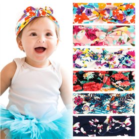 6pcs Bandeaux Large Cheveux Fille Serre Tête Headband Élastique Forme Fleur Imprimé Bandeau de Course Yoga Sport Accessoires de