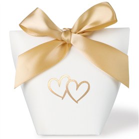 BETESSIN 25Pcs Boîtes Dragées Mariage Contenant Dragées Baptême Cadeau Invité avec Ruban pour Baby Shower Anniversaire Communion