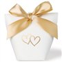 BETESSIN 25Pcs Boîtes Dragées Mariage Contenant Dragées Baptême Cadeau Invité avec Ruban pour Baby Shower Anniversaire Communion
