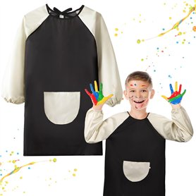 BETESSIN Tablier Peinture Enfant Blouse Manches Longues Imperméable avec Poche pour l'École Activités Peinture Cuisine Nourrissa