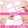 BETESSIN 130Pcs Étiquettes Autocollantes Scolaires Prénom en Rose pour Livres Crayons Stylos Marqueurs Fournitures Scolaires