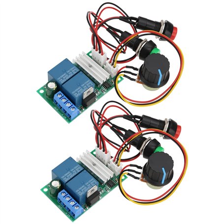 Be In Your Mind Lot de 2 régulateurs de vitesse de moteur PWM DC 57 x 37 x 21 mm avec bouton poussoir électrique avant et arrièr