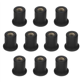 Be In Your Mind Lot de 10PCS Écrous en Caoutchouc M6 pour Pare-Brise de Moto Écrous en Laiton pour Carénage de Moto Compatible a