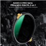 K&F Concept 72mm Filtre CPL+ND2-32 2 en 1 1 à 5 f-Stops et Polarisant sans Croix X en Cuivre Ultra Fin HD Imperméable Anti des R
