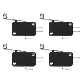 The Lord of the Tools Lot de 4 Micro interrupteurs à 3 Broches 16 A 250 V AC à Longue Tige à Rouleau SPDT à Action Rapide Instan