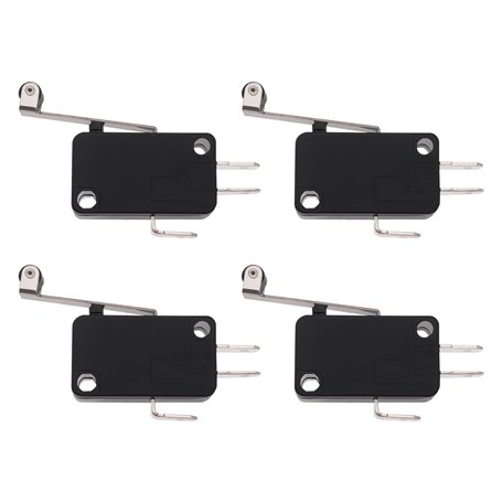 The Lord of the Tools Lot de 4 Micro interrupteurs à 3 Broches 16 A 250 V AC à Longue Tige à Rouleau SPDT à Action Rapide Instan