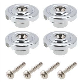 The Lord of the Tools Lot de 4 Supports de Cordes de Basse électrique Ronds 18 X 10 Mm Guides Chromés Arbres à Cordes en Métal M