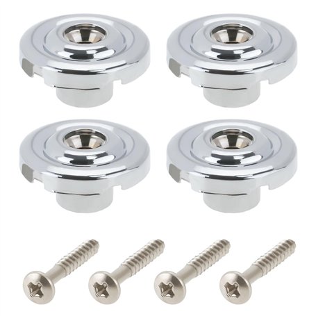 The Lord of the Tools Lot de 4 Supports de Cordes de Basse électrique Ronds 18 X 10 Mm Guides Chromés Arbres à Cordes en Métal M