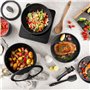 MasterPRO SHARE & PLAY | Ensemble de 10 ustensiles de cuisine empilables | Manche amovible | Peu encombrant | Fonte d'aluminium 