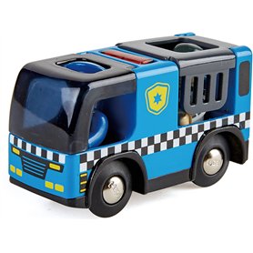 Jouet Hape Voiture de Police pour Circuit Train en Bois