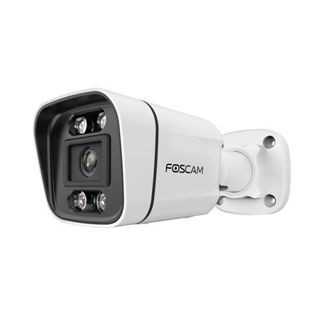 Foscam - V5EP - Caméra IP extérieure 5 MP PoE avec Spots Lumineux et sirène - Détection de Mouvement Humain et de véhicules - Au