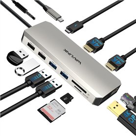 WAVLINK Station d'accollement USB C à Double Moniteur