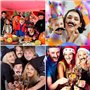 AONAT Lot de 48 Fausses Moustaches, Autocollantes - Multicolore - Style Amusant - Auto-Adhésif Moustache pour fête costumée, fêt
