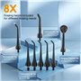 Hangsun Hydropulseur dentaire sans fil rechargeable pour soins dentaires avec 8 embouts de jet pour voyage et usage domestique (