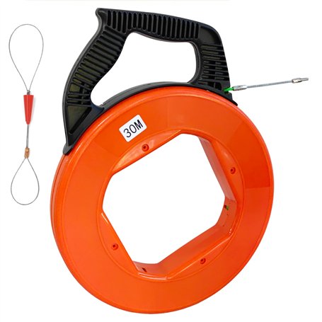 Tire Fils Electricien Aiguille 30m Tire Fils Electrique Kit Tire fil en Acier Spiralé Flexible Aiguille Tire Fil pour Installati