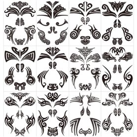 Qpout12x Visage Tatouages Temporaires