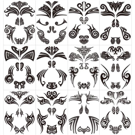 Qpout12x Visage Tatouages Temporaires