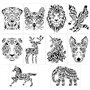 Qpout 21pcs Ensemble de Papier à gratter pour Enfants, 10 Papier à gratter 10 Animaux Dessin pochoirs 1 Stylo en Bois pour garço