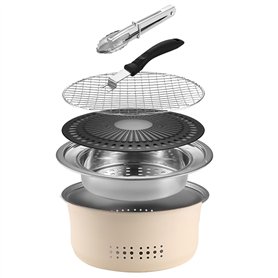 SANQIAHOME Barbecue à charbon de bois portable en acier inoxydable