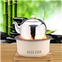 SANQIAHOME Barbecue à charbon de bois portable en acier inoxydable, 26,7 cm, antiadhésif, rond, barbecue ou casserole chaude, ea