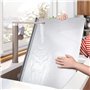 Planche à découper en acier inoxydable avec rebord - 80 x 50 cm - Protection de plan de travail XL - avec rouleau à pâtisserie