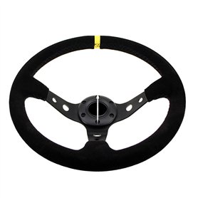 aleawol Volant de sport universel - 350 mm - 6 vis - Pour voiture - Noir