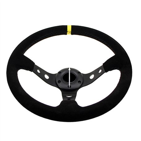 aleawol Volant de sport universel - 350 mm - 6 vis - Pour voiture - Noir