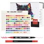hhhouu Lot de 150 marqueurs pinceaux à double pointe pour adultes Professionnels livres de coloriage, cartes à dessin, journaux,