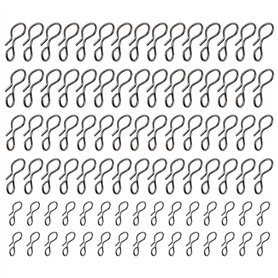 Be In Your Mind 90pcs Pêche à Mouche Snaps en Acier Inoxydable Pas de Nœud Changement Rapide Crochet à Mouche Leurre Snaps Liens