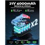 DETLEV PRO Mini Tronconneuse à Batterie 4000mAhX2 6 Pouces Tronçonneuse Électrique Sans Fil 2 Chaînes Portable Tronconneuse Ther