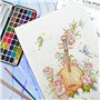 Artecho Bloc de 40 feuilles de papier aquarelle A4, Cahier Dessin avec pinceau aquarelle et crayon, papier aquarelle 300 g/m², c