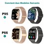 ZOSKVEE 2PCS Chargeur pour Montre Connectée P95, Chargeur magnétique USB, Espacement des contacts du chargeur 4 mm