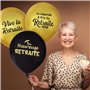 24Pcs Ballon Thème Retraite Noir Or en Latex pour Femme Homme Décoration Cadeau Fête avec Ruban