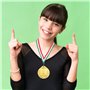 GEBETTER 3Pcs Médaille Italien Médaille d’Or Argent Bronze pour Gagnant Trophée Jouet Sport avec Ruban Rouge Vert Blanc