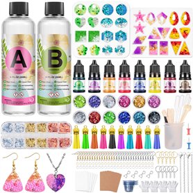 JIDJIX 400ml Kit Resine Epoxy Transparente Complet Débutant avec Moule