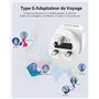LENCENT 2X Adaptateur Prise Anglaise UK Angleterre France Adaptateur de Voyage Europe Francaise FR 2 Broches vers GB 3 Broches p