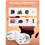 LENCENT Adaptateur de Voyage Europe vers Afrique du Sud, avec 2 Ports USB QC3,0 + 1 USB C PD Voyage vers Afrique du Sud, Namibie