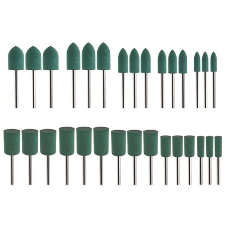 Create idea 30x Embout de Polissage en Caoutchouc Cône Cylindre Forme Fraises de Polissage Roue 3mm Mandrin 4mm 6mm 8mm 10mm 12m