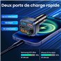 Gizmovine Emetteur Bluetooth Voiture, Transmetteur FM pour La Musique, Téléphone Kit Main Libre, Allume Cigare avec Prise USB C 