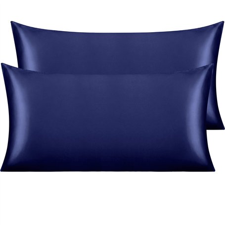 NTBAY Silk Satin Lot de 2 taies d'oreiller en Satin pour Cheveux et Peau avec Fermeture enveloppe