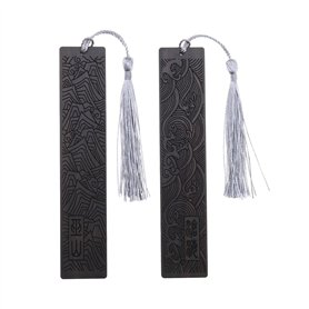 Be In Your Mind 2pcs Marque-page en Bois Sculpture Signet Rétro Signet avec Gland Chinois Vintage Classique Signets pour Étudian