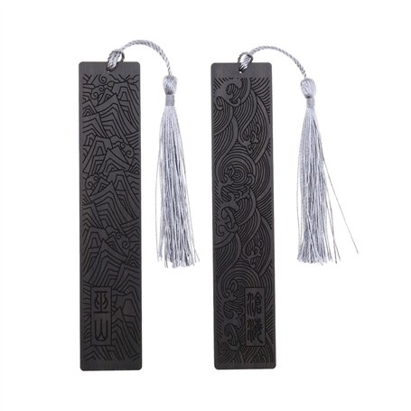 Be In Your Mind 2pcs Marque-page en Bois Sculpture Signet Rétro Signet avec Gland Chinois Vintage Classique Signets pour Étudian