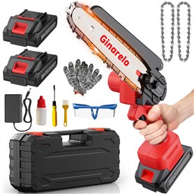 Mini Tronconneuse a Batterie Tronçonneuse - 800W Coupe Branche Électrique Scie Sans Fil petite Elageuse Chainsaw 6 Pouces avec 2