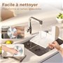 YASHE Trancheuse Électrique Pliable, Trancheuse À Jambon 180W Avec Lame Dentelée De 17 Cm, Épaisseur Réglable 0–15 Mm, Facile À 