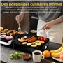 YASHE Grille-Panini Électrique 2000W – Appareil à Croque-Monsieur 4 Tranches – Grill Électrique à Ouverture 180° – Température R